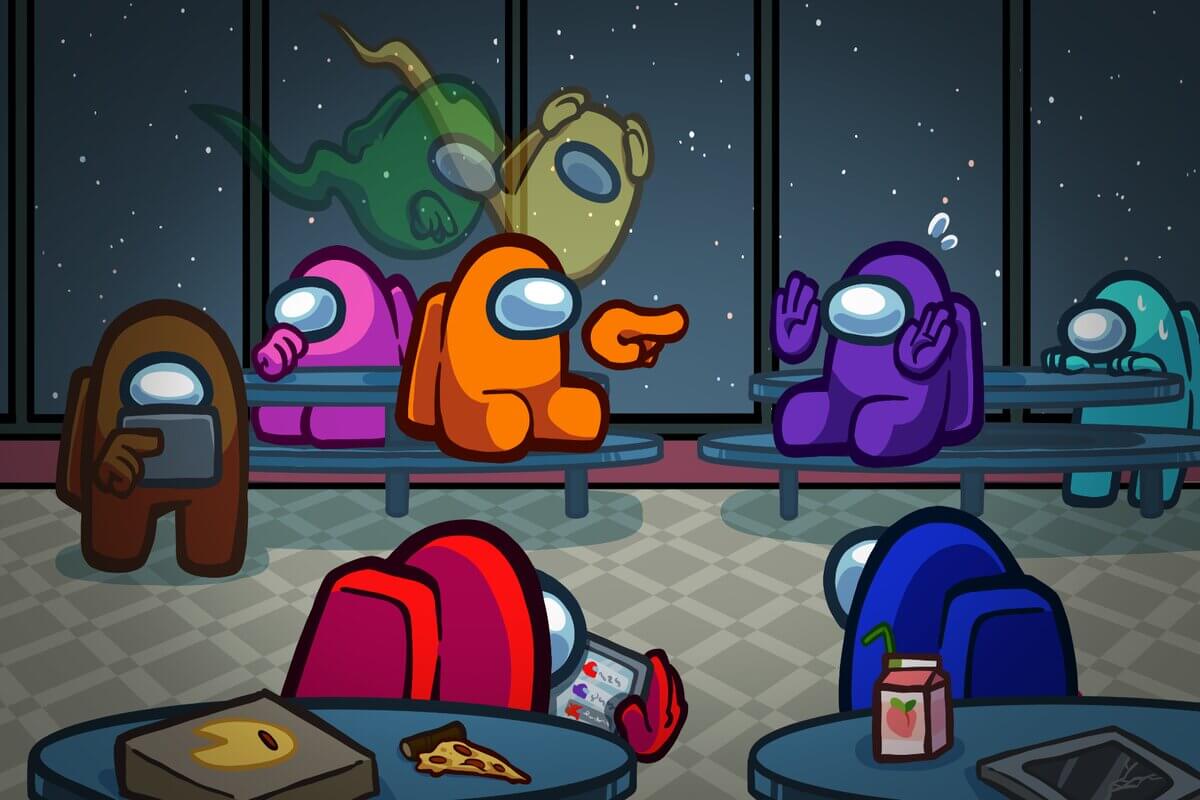 Sessão de Among Us em inglês